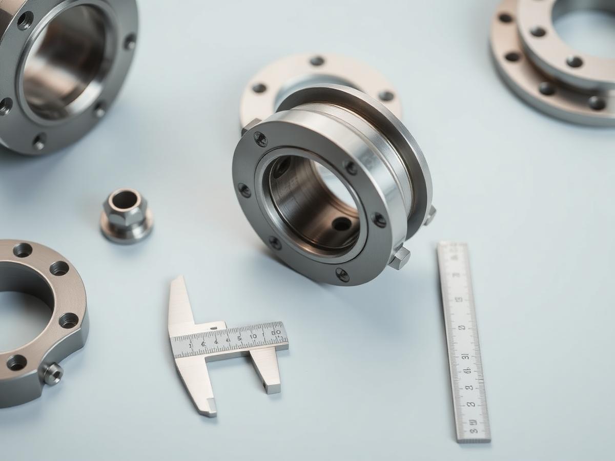 Precision cast and machined steel components with measuring instruments